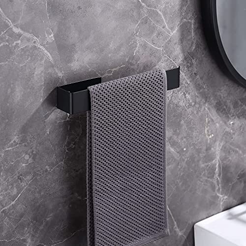 GOODCORNER Hand Towel Holder Black Towel Ring Self Adhesive Towel Rail for Bathroom, Stainless Steel