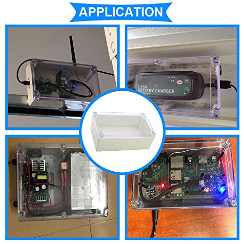 Youmile ABS Elektrische Anschlussdose 200x120x75 mm IP65 wasserdichte elektronische Projektgehäuse Box transparente Abdeckung für den Außenbereich mit 12P Klemmenblock, 4 Stück PG7 Kabelverschraubung
