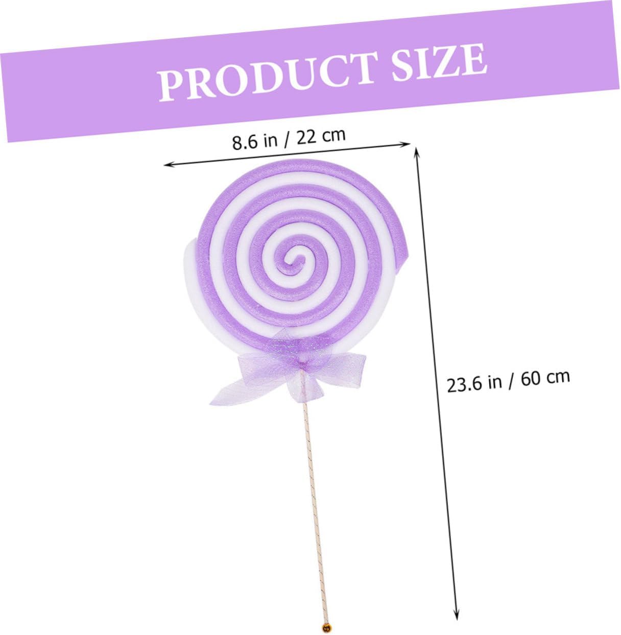 Amosfun 2pcs Fake Lollipop Props Realistic Candy Model for Photography Decor Wedding Themed Events Eye-catching Purple Design Safe Material for Room Decoration