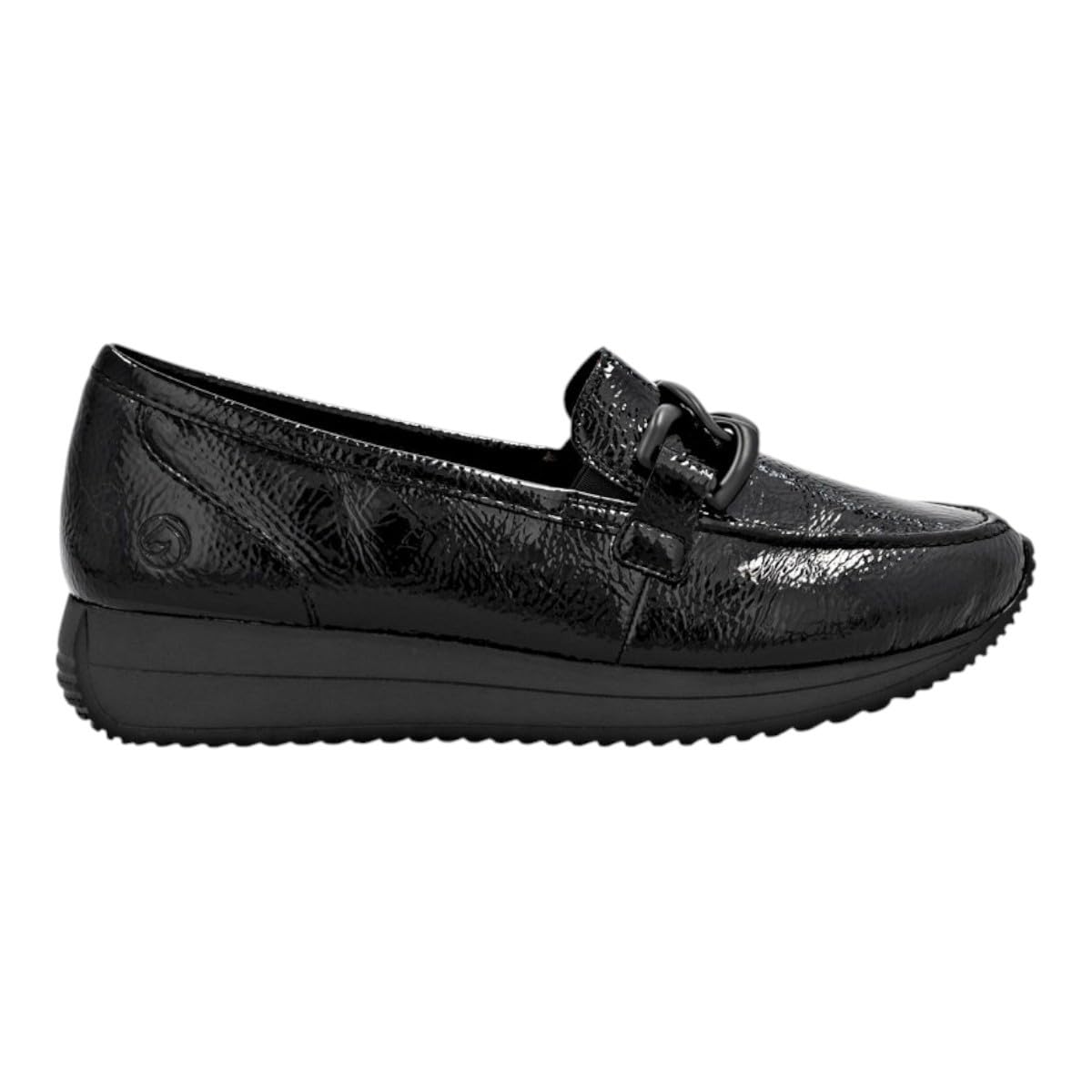 Remonte D0H15-02 Edifactor Black patent Womens loafers in a Plain Synthetic in Size 38