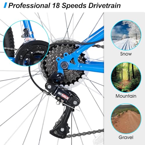HILAND 26 27 Inch Mountain Bike, Mens Womens MTB with 18