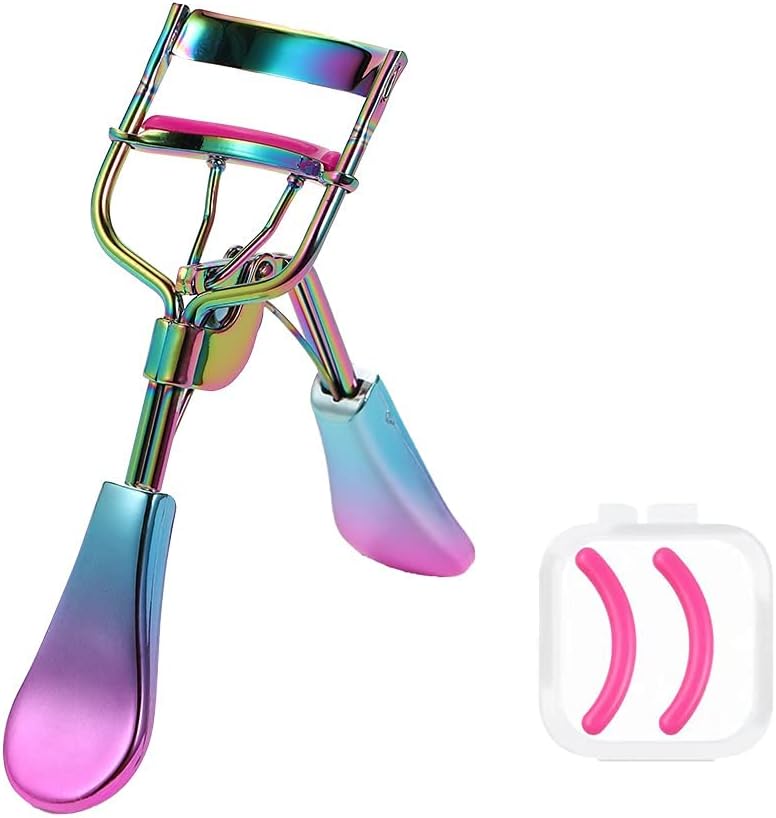Eyelash Curler with 2 Advanced Silicone Refill Pads & Fits All Eye Shapes - Start a Beautiful Story Now! (Multi-Colored)