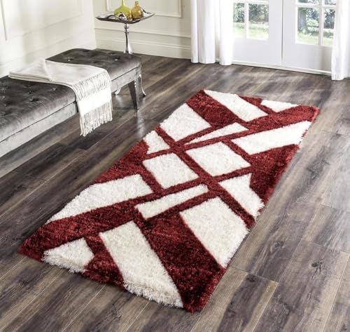 Image of Fluffy Silky Micro Fiber Polyster Carpet /Runner for Bedroom, Study Room, Playing Room, Guest Room ETC. 2x5 Feet, (P-3)