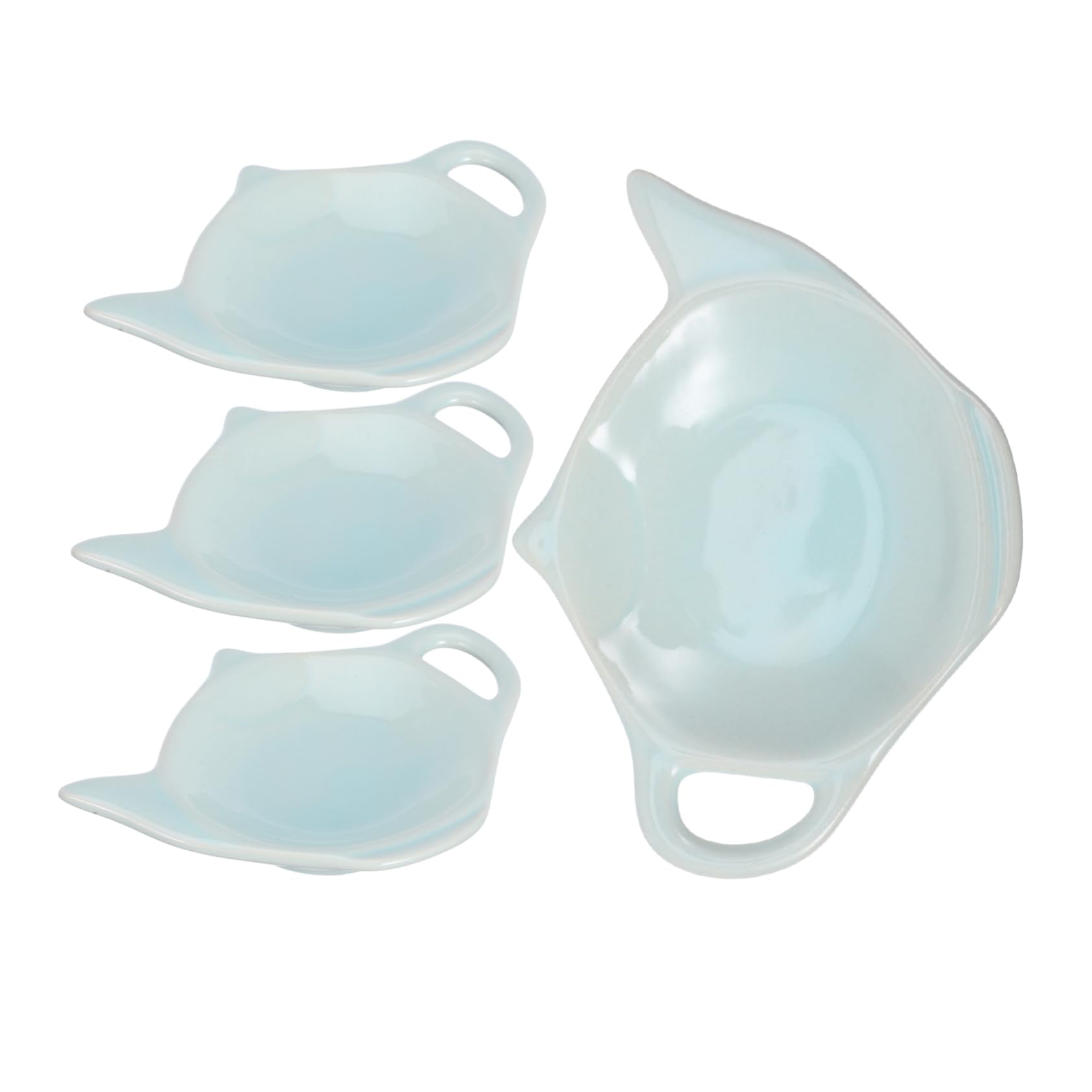 Cabilock 4Pcs Teapot Shaped Ceramic Tea Bag Holders Vintage Decorative Saucer for Tea Storage Functional and Stylish Tea Cup Coaster for Tea Lovers