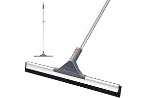 Kolliee Floor Squeegee Adjustable Broom with 50in Long Pole