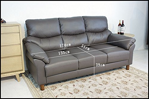 ソファ　ソファー　リビングソファ　フロアソファ　レザー　3人掛け　ダークブラウン 本革 3人掛けソファ ダークブラウン 幅213㎝ レザー 重厚感のある