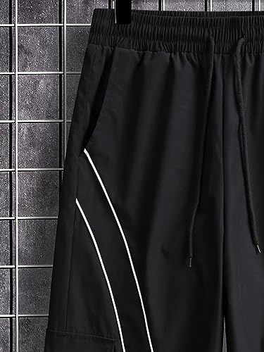GORGLITTER Men's Baggy Cargo Pants Wide Leg Sweatpants Loose Streetwear Pants Trousers Parachute Pants3