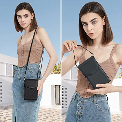 nuoku Crossbody Phone Bag for Women, Mini Crossbody Purse, Small Phone Wallet Crossbody with Removable Card Holder2