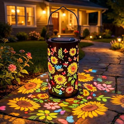 Lanterne de jardin solaire colorée et décorative pour une ambiance extérieure