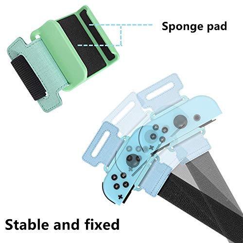Fanpl Upgrade Wrist Bands For Just Dance 2023/2022/2021/2020, Adjustable Elastic Strap For Switch & Oled Model Joycon Controller, Fit For Adults And Children,2 Pack (For Animal Crossing Blue & Green) #TOP1