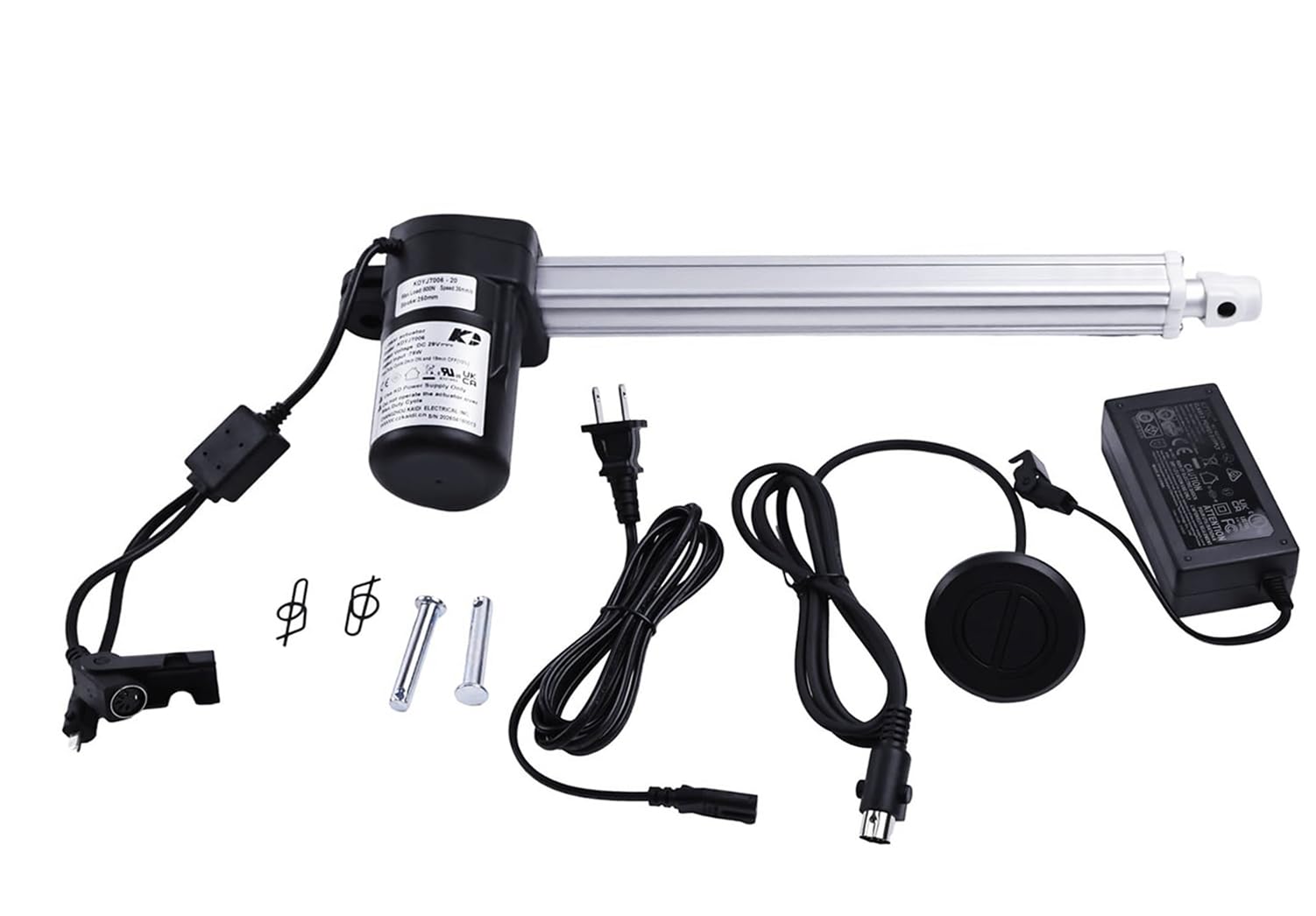 Kit de moteur d'actionneur linéaire KDYJT006-20 KDYJT00620 compatible avec les canapés inclinables électriques, course de 250 mm, dimension d'installation minimale 432 mm