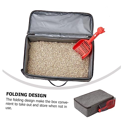 VANZACK Caixa Caixa De Areia Para Gatos Viagem Oxford Pano Maca Para Gatos Pá Água