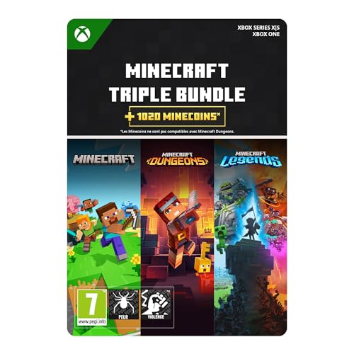 Minecraft Triple Bundle Xbox Series X S Windows code jeu vidéo de construction et survie