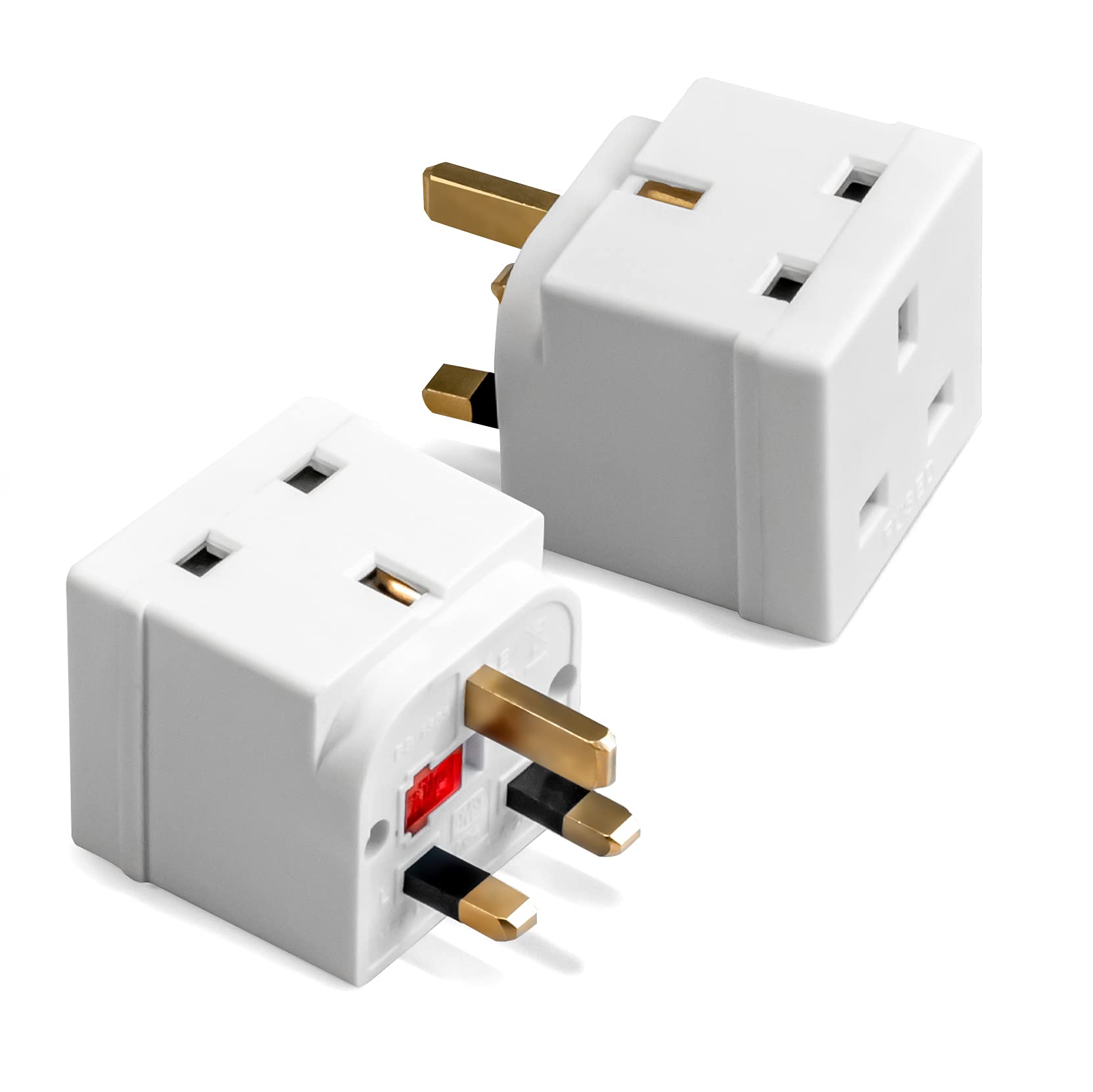 2 Way Double Plug Mains Power Adaptor, 13A 250V UK 3 Pin Multi Socket