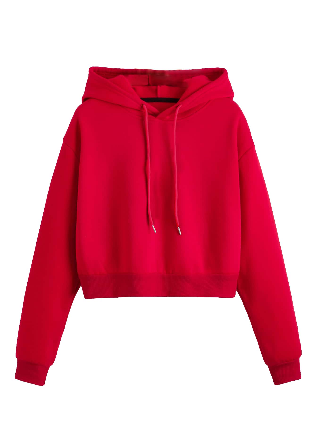 SHENHE Women's Cropped Hoodie Sweatshirt Long Sleeves Drawstring Pullovers Crop Hoodie