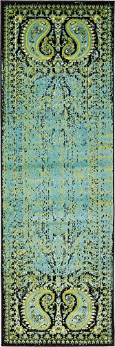 Image of Unique Loom Imperial Collection Modern Traditional Vintage Distressed Aquamarine Runner Rug (2' 0 x 6' 0)