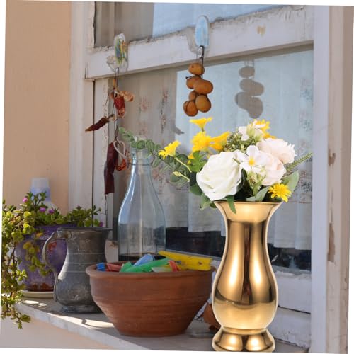 Vase antique acier inoxydable doré 700ml centre de table