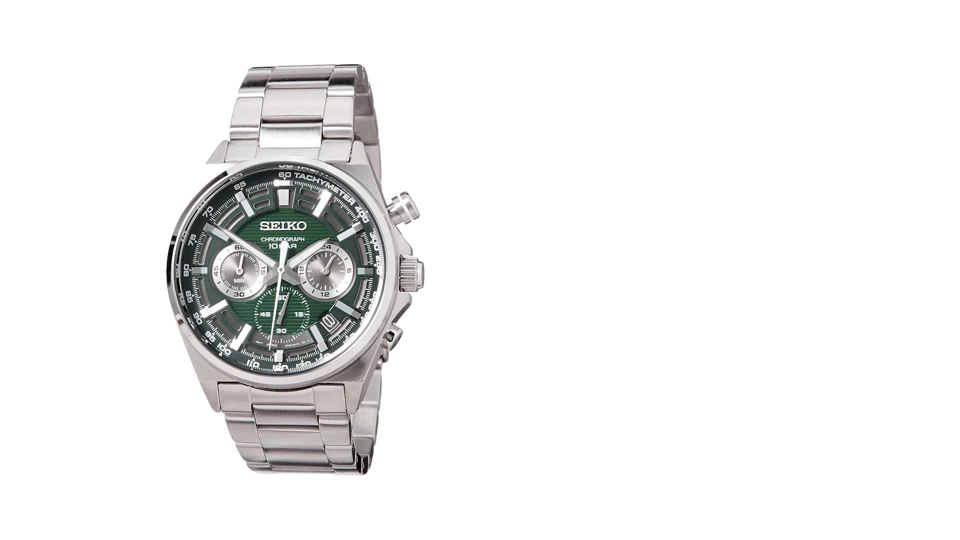 Seiko Men's Collection Analog Green Dial Metal Watch