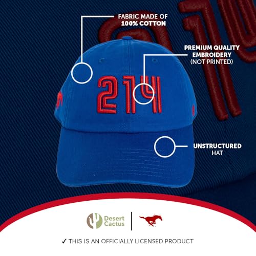 Gorra bordada SMU Mustangs azul ajustable miniatura 4