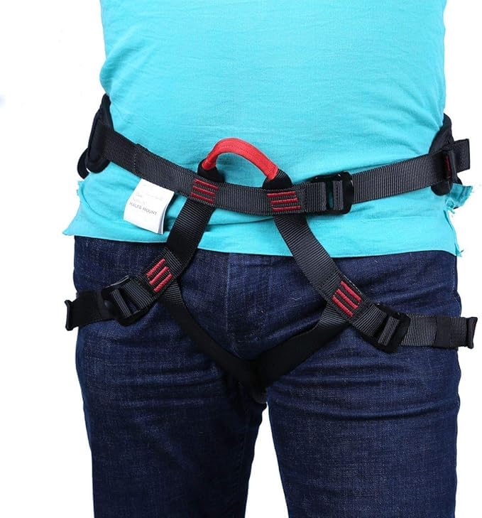 Image of Zeluga Half Body Climbing Harness with Thick Padding, Adjustable Safety Belt for Fall Protection