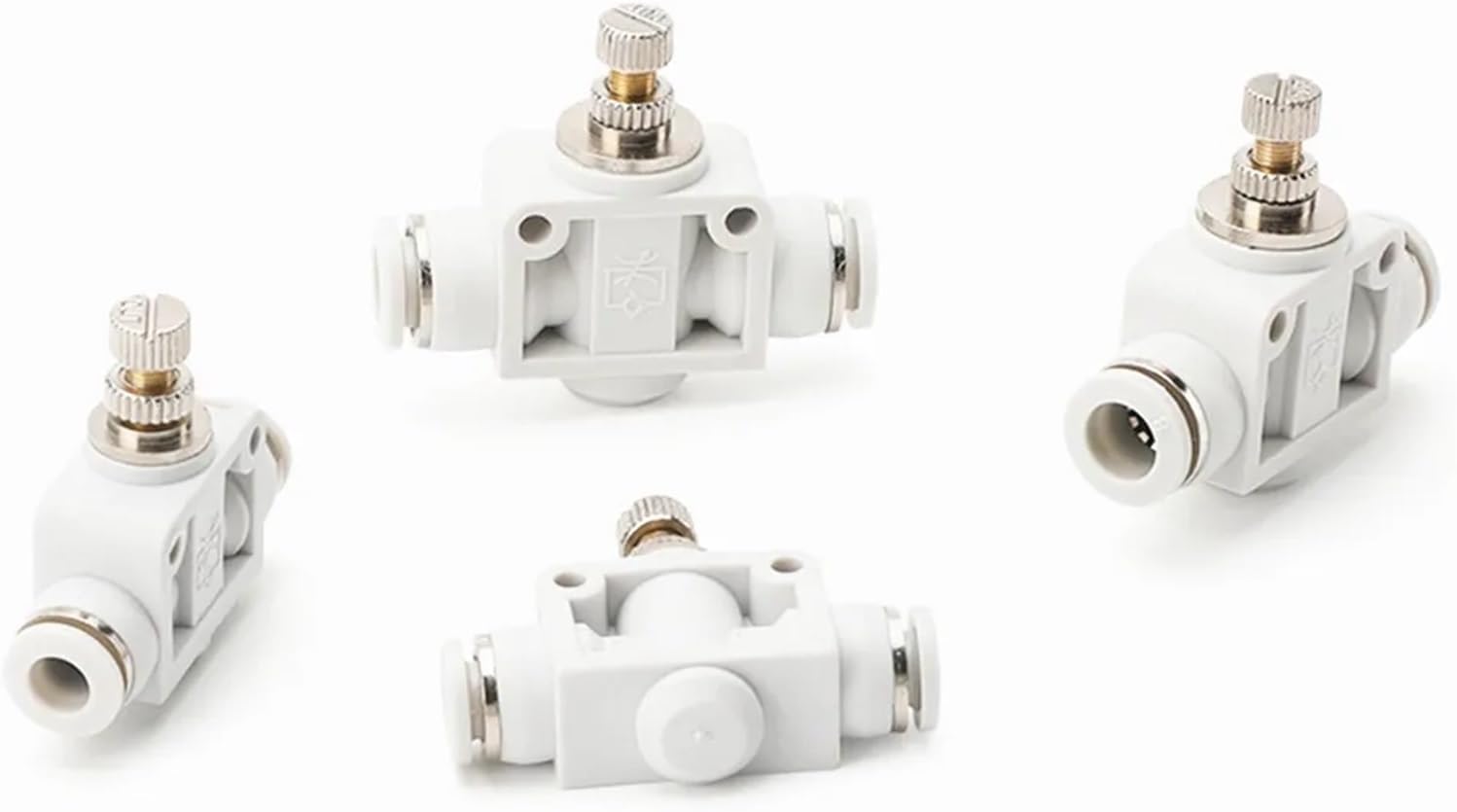 White DSA 4 6 8 10 12MM OD Tube Flow control Throttle valve Pneumatic Fittings Pneumatic type speed control connector(12mm OD Hose)