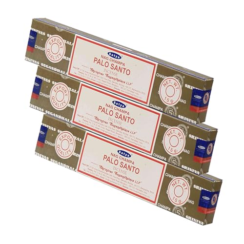 NKlaus 3 varillas de incienso Satya Nag Champa Palo Santo, 45 g, incienso indio enrollado a mano con aroma cálido y amaderado, para rituales y meditación
