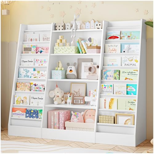 FOREHILL Bibliothèque Enfant Étagère pour Enfants avec 14 Étagère à Livres Meuble Rangement...
