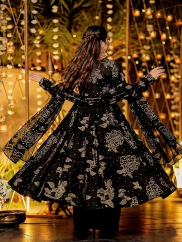 Image of ANNI Designer Women's Viscose Blend Umbrella Style Printed Kurta Palazzo with Dupatta | Stylish Kurta Set for Women | Elegant Palazzos & Dupatta Set | Traditional Ethnic Wear