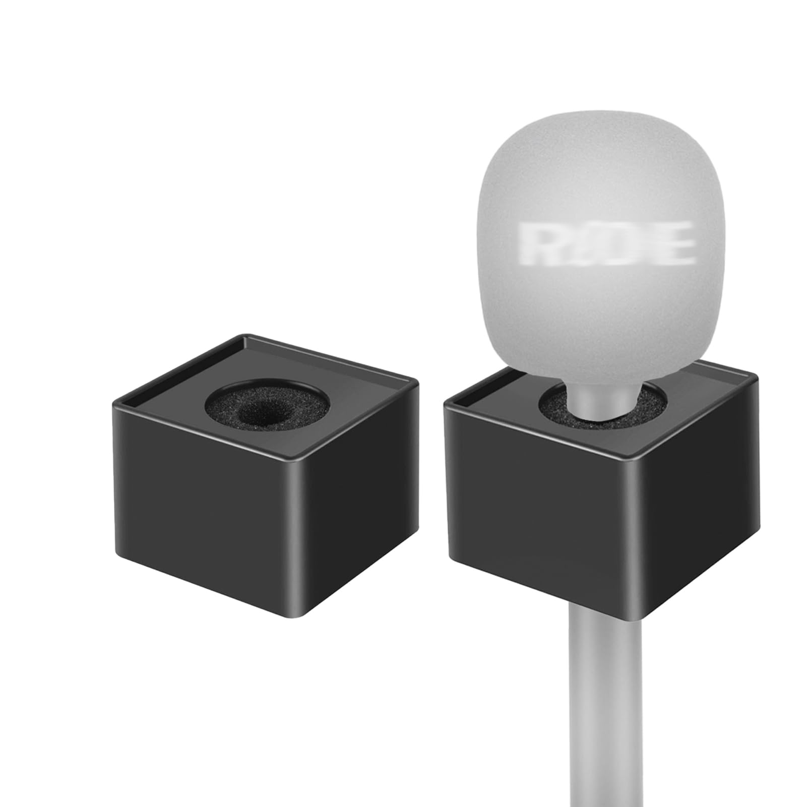 Mic Flag Station for Rode Interview Wireless Go Handheld Adaptor Microphone Handle with Foam Adapter Pack of 2pcs