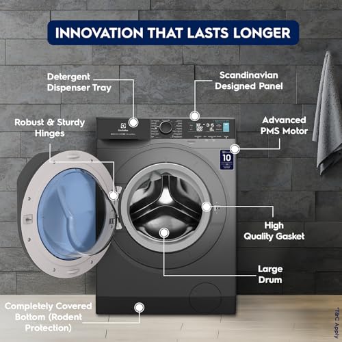 Image of Electrolux 11kg 5 Star Front Load Washing Machine, 3 Year Warranty, AI SensorWash, WiFi, Full Load Vapour Wash, Hygienic Care, Woolmark, EcoInverter Motor, UltimateCare 700, EWF1142R7SB, Dark Silver
