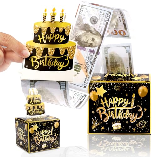 Boîte Cadeau Anniversaire Originale avec Mécanisme à Explosion pour Argent Liquide Idée Cadeau Surprise pour Enfants et Adultes Tirelire Créative en Carton Robust
