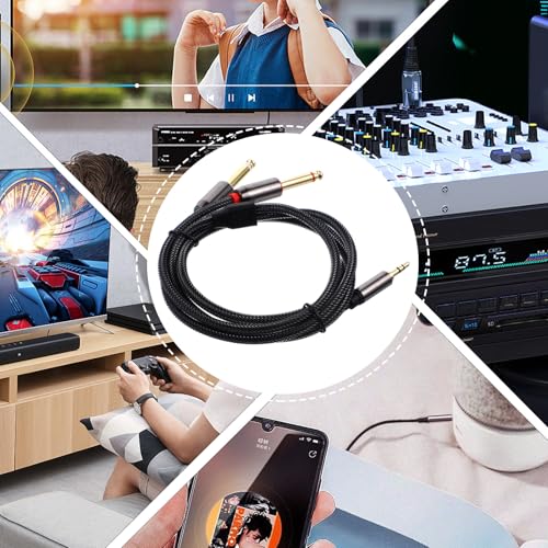 Cable divisor de audio 5mm a doble 1/4 pulgadas 1m miniatura 5
