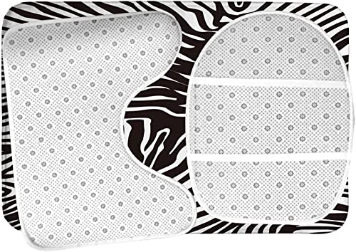 Badezimmerteppich-Set, 3-teilig, stilvolle lebensechte Zebrastreifen, Badematten-Set, WC-Konturmatte, Deckelbezug, rutschfeste Bodenmatten – Bild 6