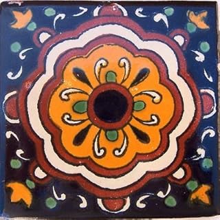 6x6 4 pcs Full Concha Flower Talavera Mexican Tile