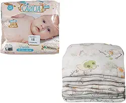 FRALDA DE PANO DE BEBÊ 100% ALGODÃO COM 15 UNIDADES (bege)