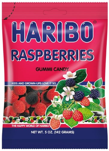 Haribo Raspberries Gummies 12 Pack 5oz miniatura 1