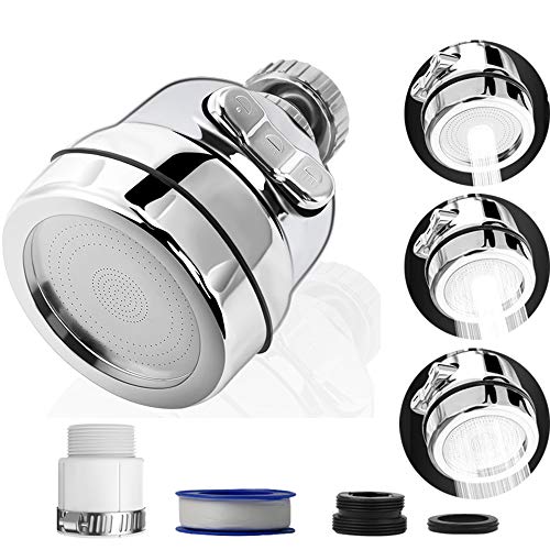 Lezed Difusor Grifo Giratorio Aireador de Grifo Giratorio de 360 Cocina Grifo Universal Dispositivo de Extensión de Rociador Filtro Adaptador Grifo Cocina para Fregadero Herramientas (3 modos)