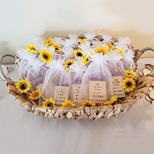 Image of Dealglad 50pcs Drawstring Organza Jewelry Candy Pouch Christmas Wedding Party Favor Gift Bags (5x7 inch, White)