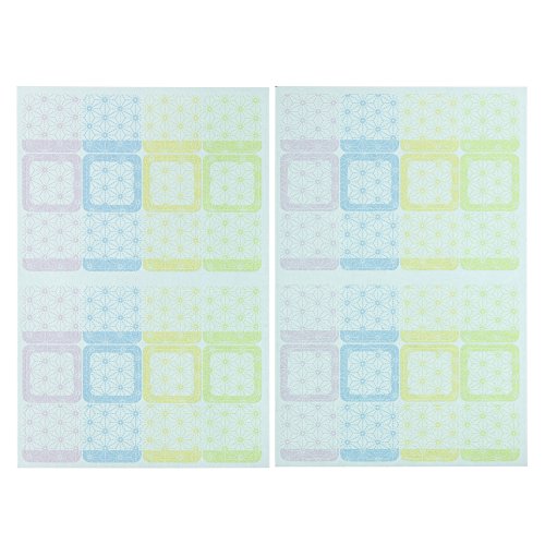 ゆにねーむ 洗濯 タグ に貼る シール 和風麻の葉模様 24ピース×2シート UN-280