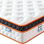 SEZMOONSI Super King Mattress 6FT, Gel Memory Foam Super King Bed Mattresses, Individually Pocket Sprungs Medium Firm, Orthopedic Hybrid Mattress for Back Pain Relief 180x200x23cm