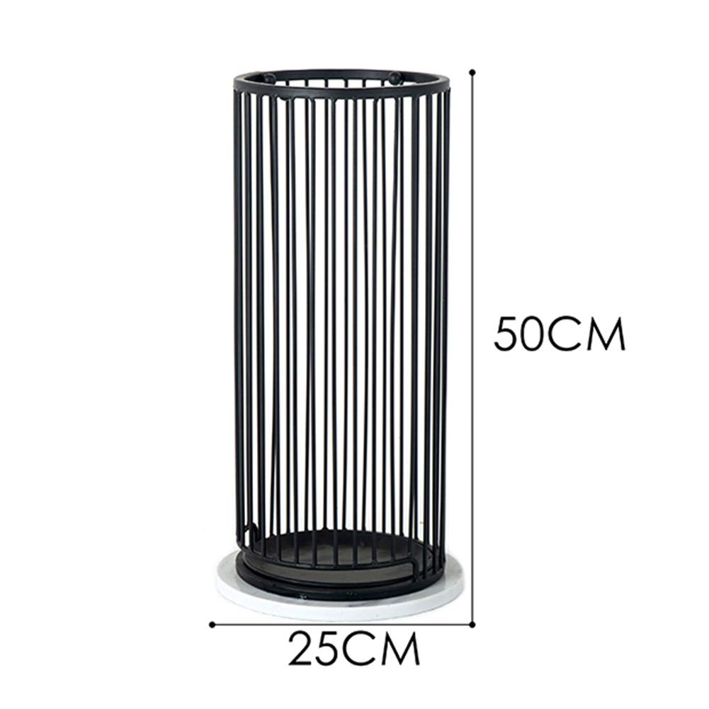 WXYZ Posición creadora Hierro Forjado Paraguas, Base de mármol con 4 Ganchos, Puede almacenar a Largo y Corto Paraguas, Inicio Vestíbulo del Hotel Vestíbulo del Paraguas Cubo 50x25cm