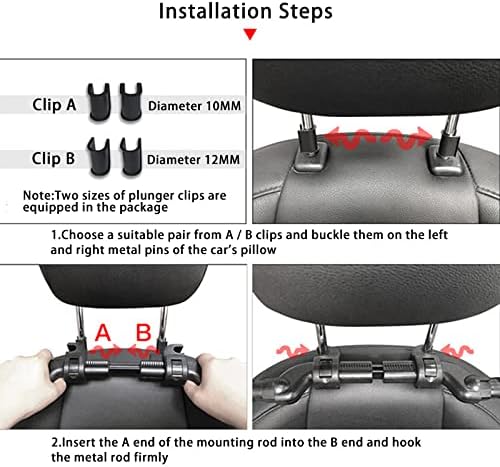 Car Neck Headrest Pillow Cushion Seat Support Head Restraint Seat Pillow Headrest Neck Travel Sleeping Cushion for Kids Adults (Black)