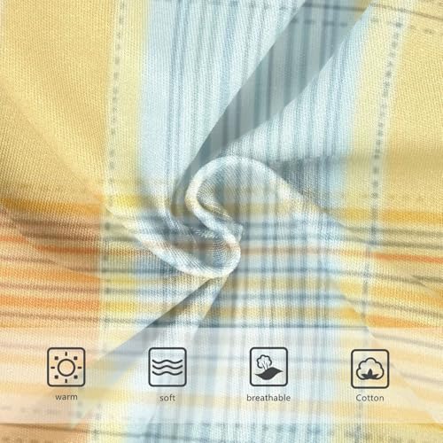 Girls' Sport Panties Organic Underpants for Kids Yellow Plaid Pattern3