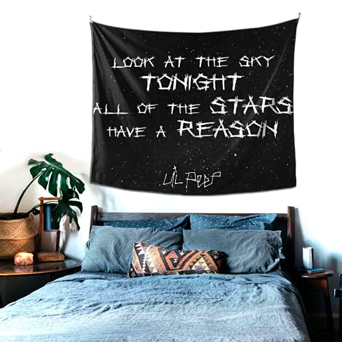 Lil Peep Star Winkelen Teksten Sterrenhemel Achtergrond Boutique Wandtapijt Wandtapijt Vintage Wandtapijt Micro Fiber… - Afbeelding 4