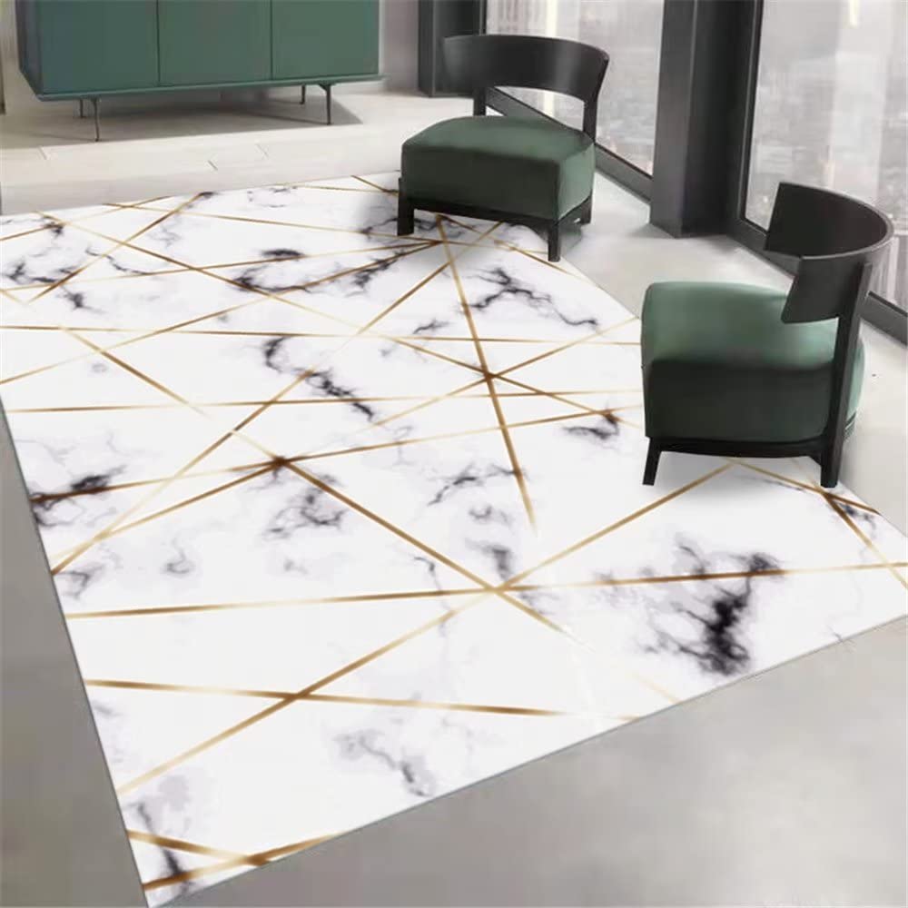 Tapis salon gris antitache et lavable grand tapis chambre ado robuste motif marbre 200x250