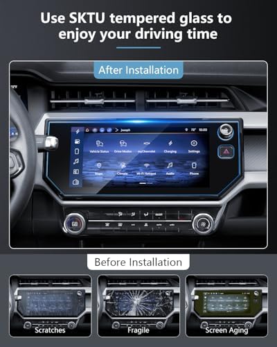 SKTU 2027 Chevy Bolt Screen Protector 11.3 Inch for 2027+ Chevrolet Bolt EV (LT/RS) 11.3-Inch Navigation Screen 2027 Chevy Bolt Accessories Screen Protective Film Tempered Glass [9H Hardness, Ultra HD - 5