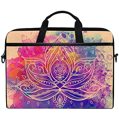 Boho Style Lotus Flower Laptoptasche Tasche Hülle Tragbar/Crossbody Messenger Aktentasche Cabrio Mit Gurttasche Für MacBook Air/Pro Oberfläche Dell