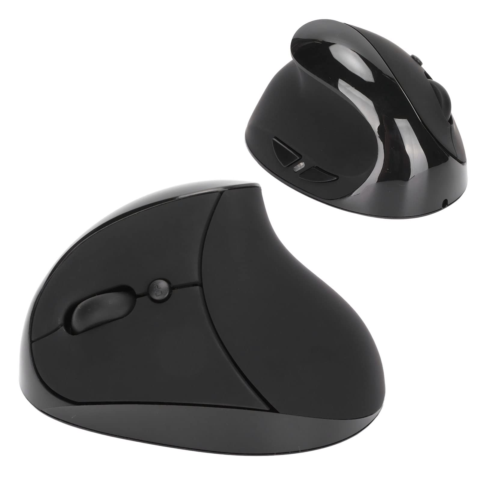 ciciglow Ratón para Zurdos, Inalámbrico 2.4G USB Ratón Vertical Ergonómico para Mano Izquierda Ratón Recargable dpi de 3 Niveles para 2000, XP, Vista, CE, 7, Linux, Android(Negro)