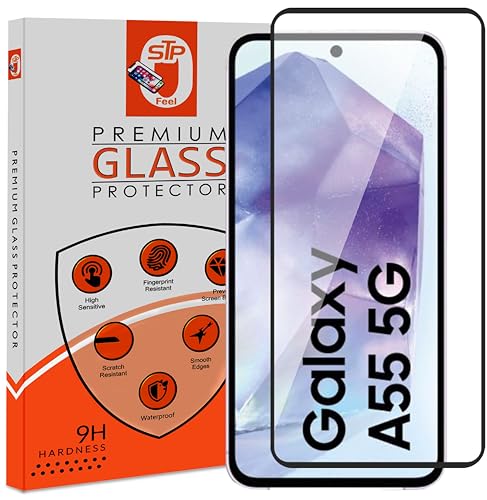Image of Premium Tempered Glass Screen Protector Compatible For Samsung A35 5G / A55 Cellphone 5G (6.6 Inch, Pack Of 1) | Edge-to-Edge Protector Full Protection With Installation Kit