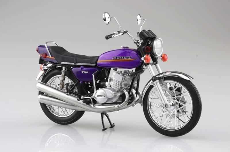 Miniatura 2 de FloZ Para AOSHIMA para Kawasaki 750SS para MACH IV motocicleta púrpura 112 camión modelo preconstruido